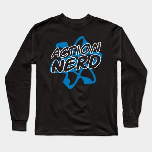 Funny Science Scientist Action Nerd Atom Blue Long Sleeve T-Shirt